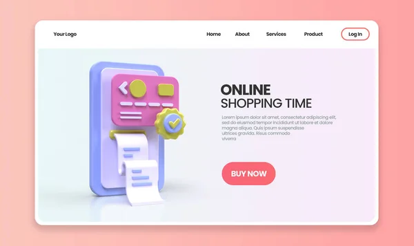 Online Shopping Concept Illustration Πρότυπο Σελίδας Προορισμού Για Την Έννοια — Φωτογραφία Αρχείου