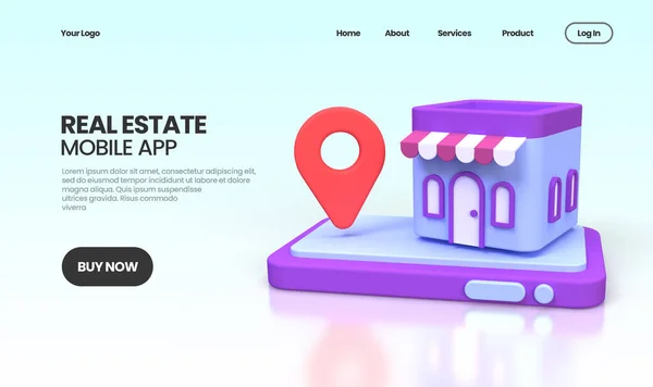 Real Estate Concept Illustratie Landing Pagina Template Voor Business Idee — Stockfoto