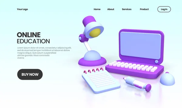 Online Education Concept Illustration Landing Page Template Business Idea Concept — Stock Photo, Image
