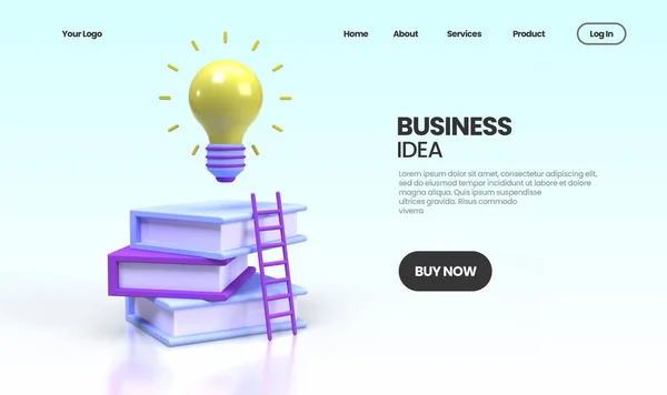 Geschäftsidee Konzept Illustration Landing Page Template Für Geschäftsidee Konzept Hintergrund — Stockfoto