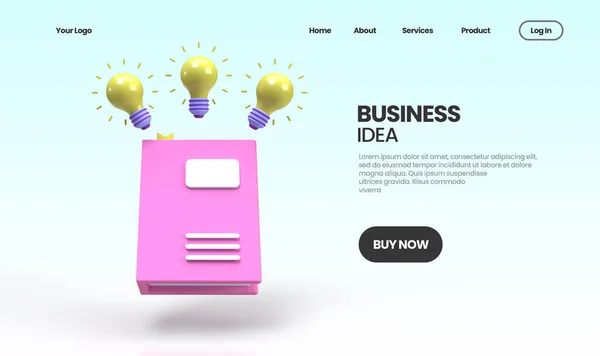 Business Idea Concept Illustrazione Landing Page Template Business Idea Concept — Foto Stock