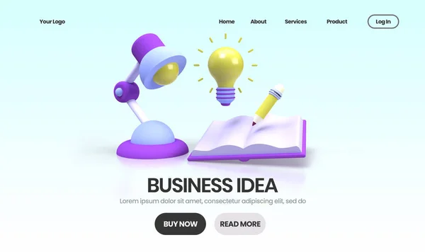 Geschäftsidee Konzept Illustration Landing Page Template Für Geschäftsidee Konzept Hintergrund — Stockfoto
