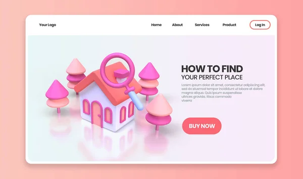 Maison Vendre Immobilier Concept Illustration Landing Page Template Business Idea — Photo