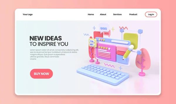 Développement Web Pour Design Concept Illustration Landing Page Template Business — Photo
