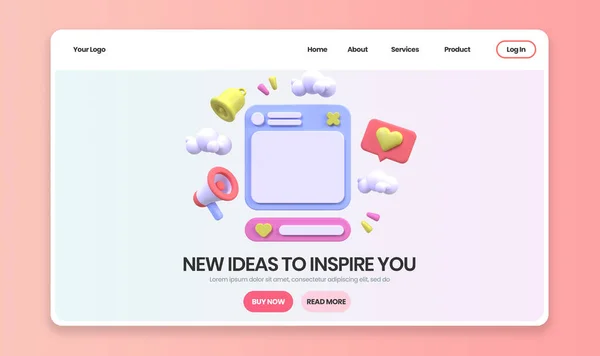 Tworzenie Stron Internetowych Dla Design Concept Illustration Landing Page Template — Zdjęcie stockowe