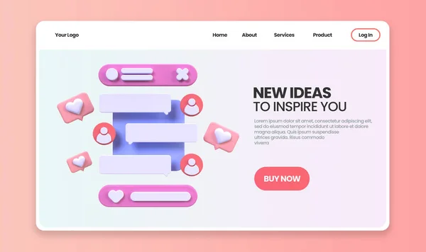 Web Development Design Concept Illustration Landing Page Template Business Idea — Stock Photo, Image