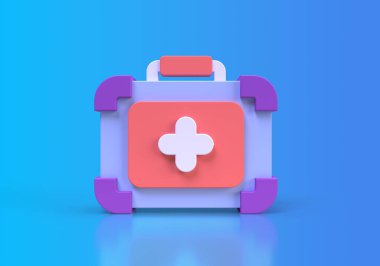 Arkaplan 3B oluşturma için ilk yardım seti çizim sayfası şablonu