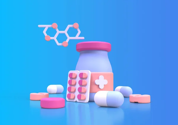Medicine Drug Drugstore Category Concept Illustration Landing Page Template Background — 스톡 사진