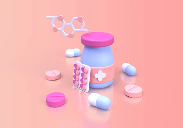 Geneeskunde Drug Voor Drogisterij Categorie Concept Illustratie Landing Pagina Template — Stockfoto