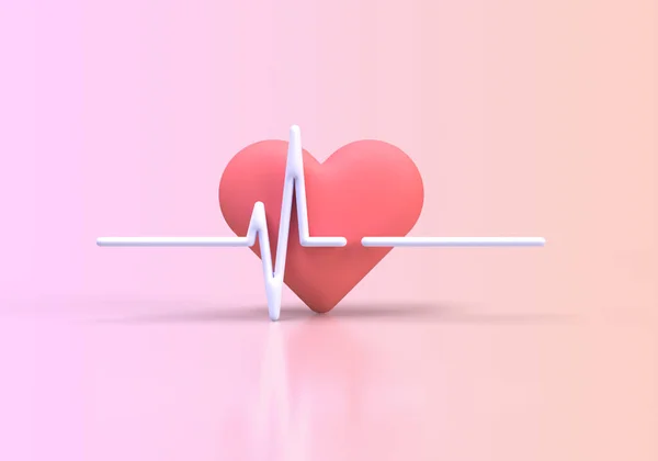 Heart Beat Concept Illustration Landing Page Template Background Render — Stock Photo, Image