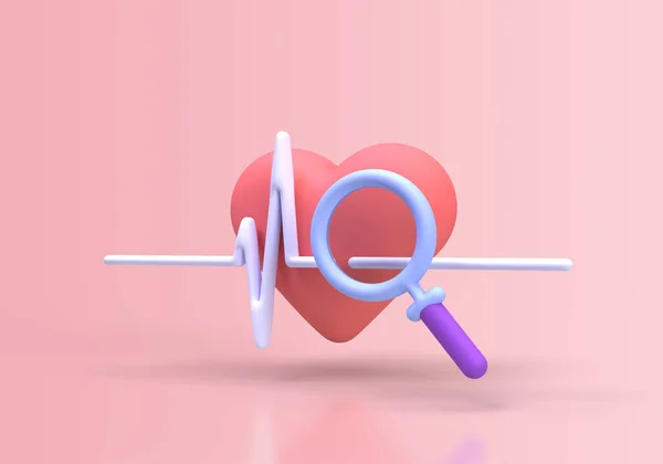 Heart Beat Concept Illustration Landing Page Template Background Render — 스톡 사진