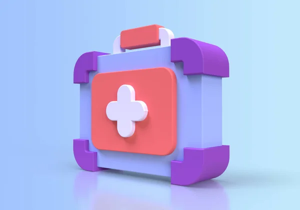 First Aid Kit Concept Illustration Landing Page Template Background Render — Stock Photo, Image