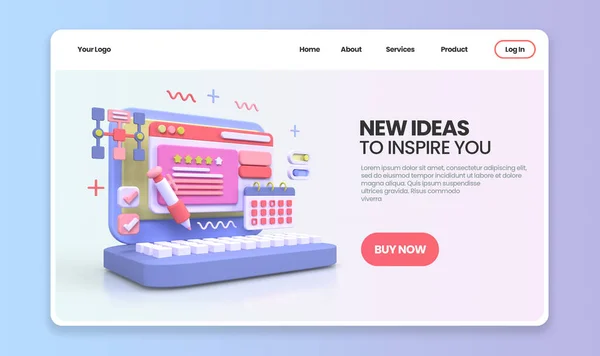 Développement Web Pour Design Concept Illustration Landing Page Template Business — Photo