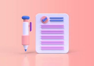 İş fikri konsepti için pano ve kalem illüstrasyonuName