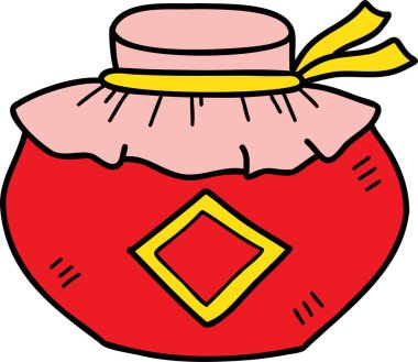 hand drawn Chinese liquor illustration on transparent background