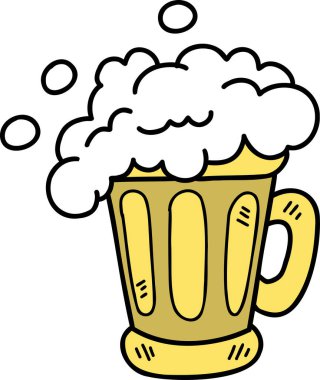 hand drawn beer glass illustration on transparent background
