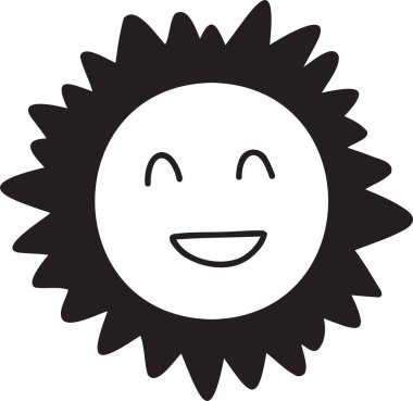 Hand Drawn the sun is smiling illustration on transparent background