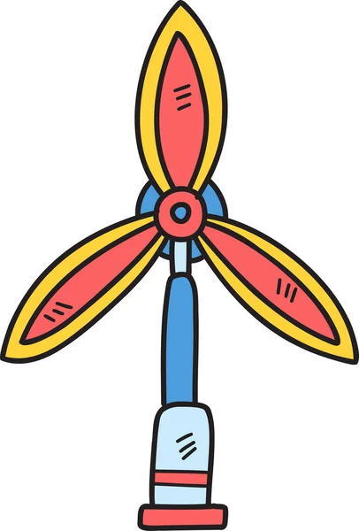 Hand Drawn Wind Turbines Generating Electricity Illustration Transparent Background — Stockfoto