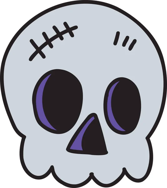 Hand Drawn Cute Skull Illustration Transparent Background — 图库照片