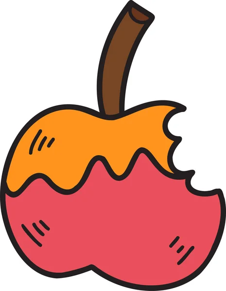 Hand Drawn Bitten Apple Illustration Isolated Background — 图库照片