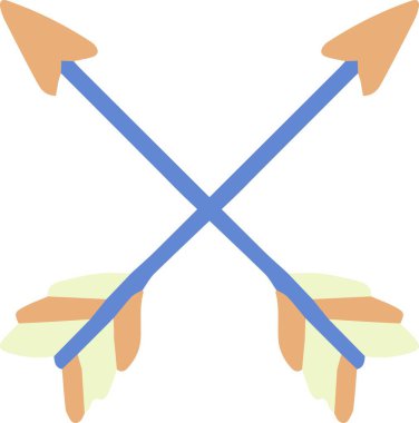 Hand Drawn crossed arrows illustration isolated on background