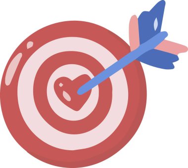 Hand Drawn arrow and heart illustration isolated on background