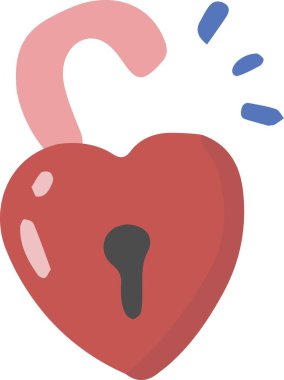 Hand Drawn heart and key illustration isolated on background