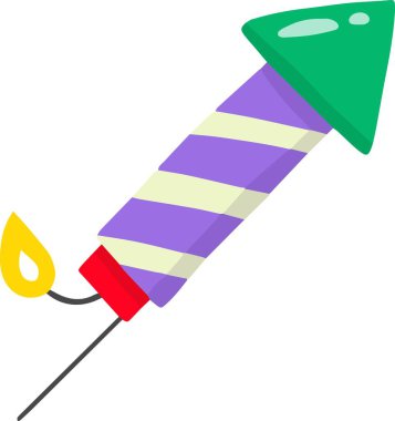 Hand Drawn party fireworks illustration isolated on background