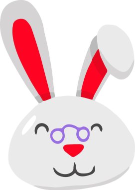 Hand Drawn cute rabbit wearing glasses illustration isolated on background
