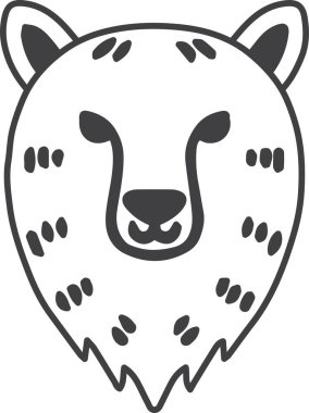 Hand Drawn bear face illustration isolated on background
