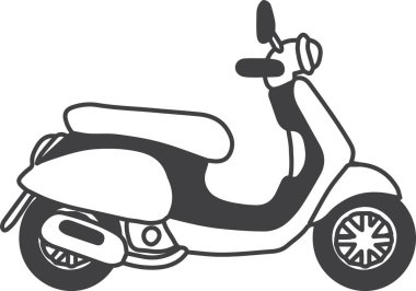 Hand Drawn scooter illustration isolated on background