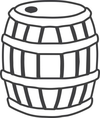 Hand Drawn wooden barrel illustration isolated on background