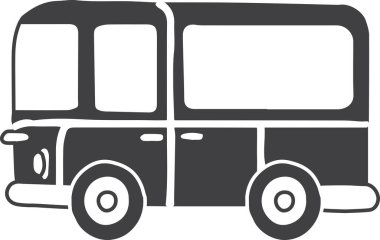 Hand Drawn bus illustration isolated on background