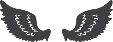 Hand Drawn wing illustration isolated on background