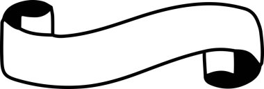 Hand Drawn one vintage ribbon banner illustration isolated on background