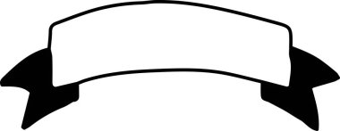 Hand Drawn one vintage ribbon banner illustration isolated on background