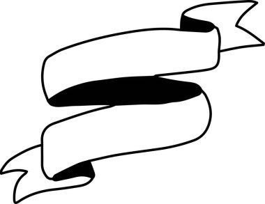 Hand Drawn two vintage ribbon banners illustration isolated on background