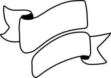 Hand Drawn two vintage ribbon banners illustration isolated on background