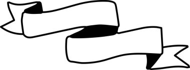 Hand Drawn two vintage ribbon banners illustration isolated on background