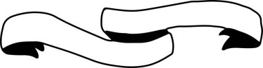 Hand Drawn two vintage ribbon banners illustration isolated on background