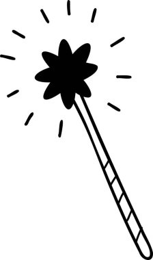Hand Drawn magic wand illustration isolated on background