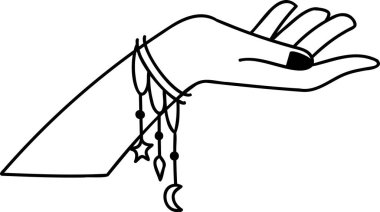 Hand Drawn boho style hands illustration isolated on background
