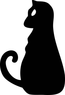 Hand Drawn black cat illustration isolated on background