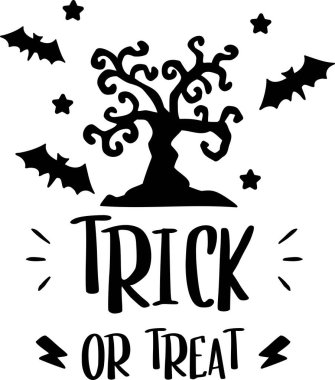 trick or treat lettering illustration isolated on background