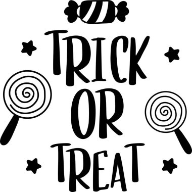 trick or treat lettering illustration isolated on background
