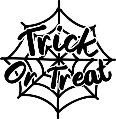 trick or treat lettering illustration isolated on background