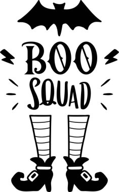 BOO squad lettering illustration isolated on background