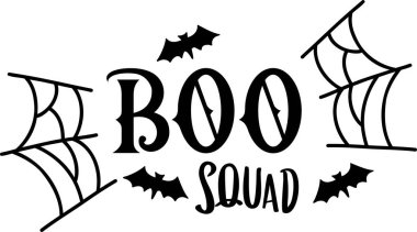 BOO squad lettering illustration isolated on background