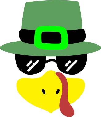 Hand Drawn turkey face illustration isolated on background