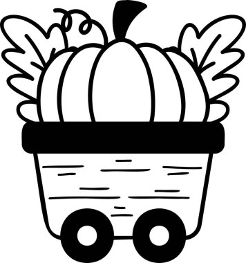 Hand Drawn Cart for vegetables illustration isolated on background